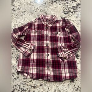 Girls 100% Cotton Duluth Trading Co. button up plaid shirt 4T